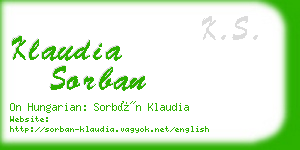 klaudia sorban business card